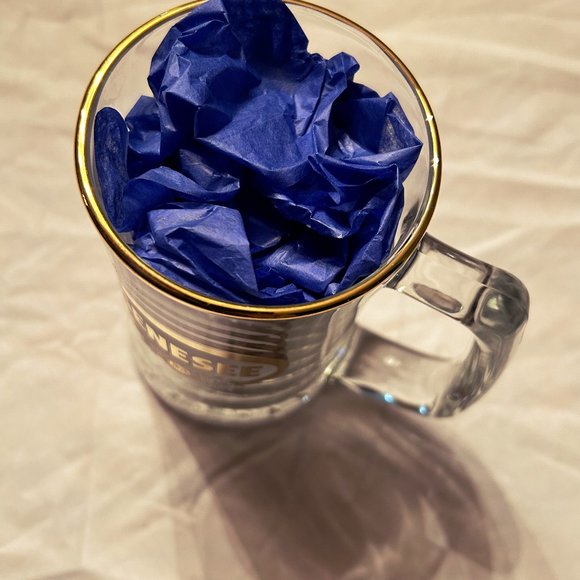 Vintage Genesee Beer Gold Rim Etched Flying Ducks Glass Mug Stein NEW Cond - Picture 6 of 7